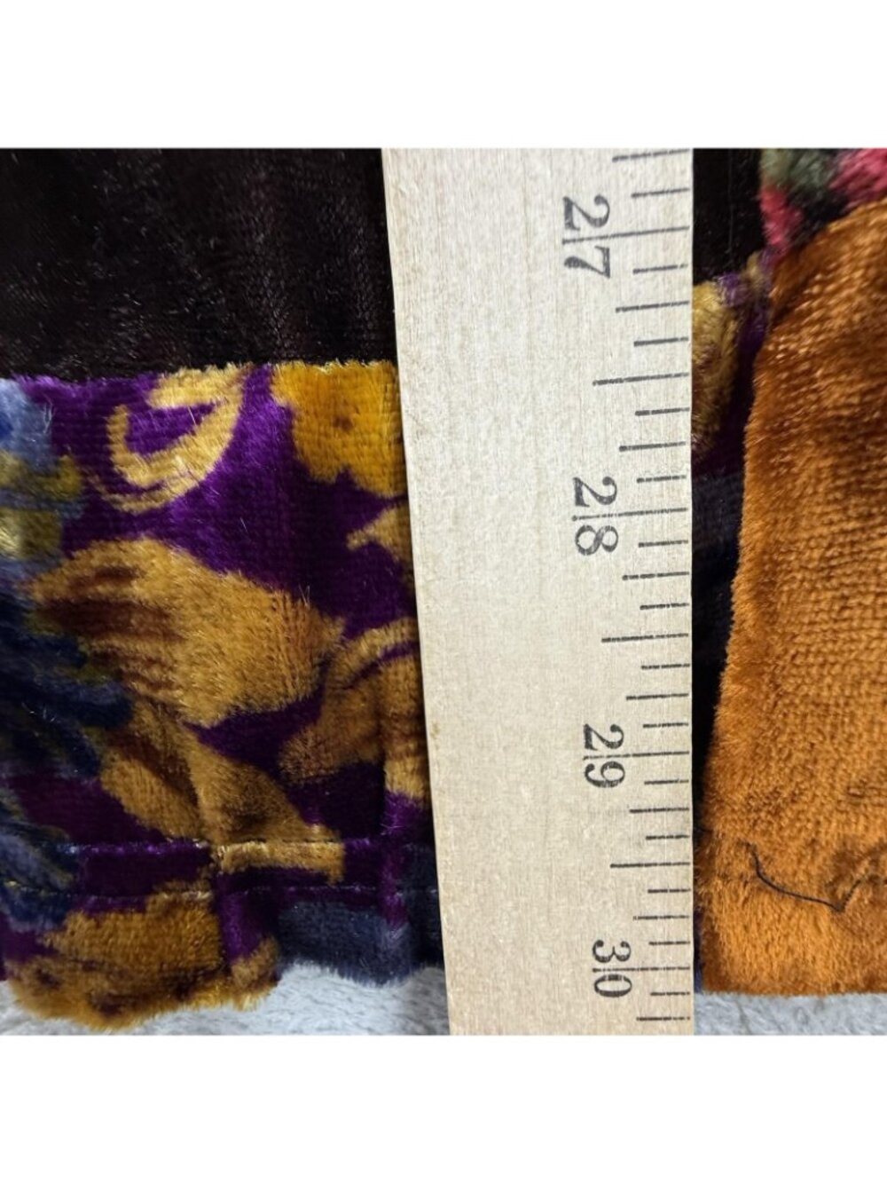 Vintage Camille & Co Vest Womens XL Velvet Patchwork Floral Boho Made USA 90s - Picture 13 of 14